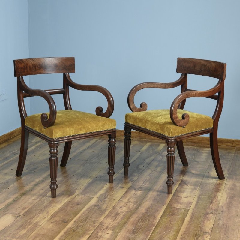 Pair Of George IV Period Open Armchairs