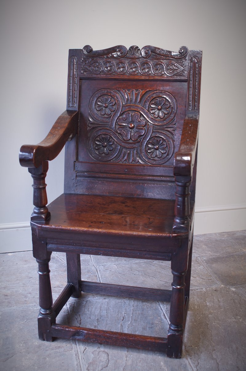 17th Century Oak Wainscot Chair.