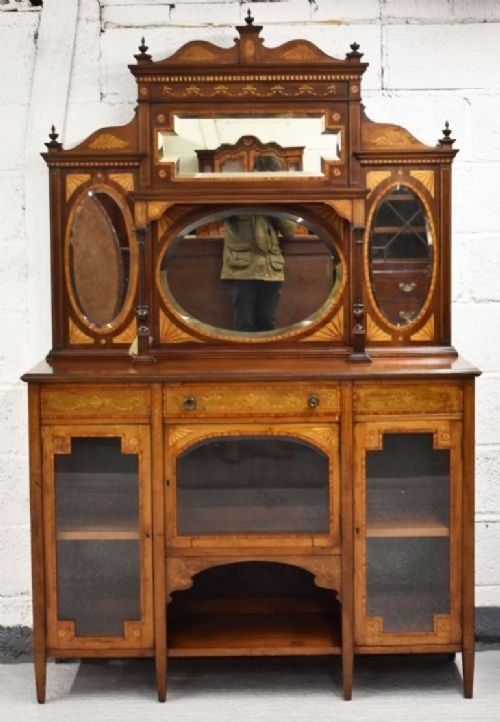 Victorian Mahogany Inlaid Mirror Back Sideboard