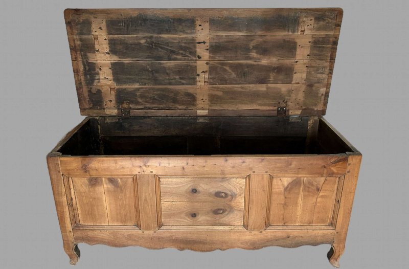 A Large Fruitwood Panelled Chest