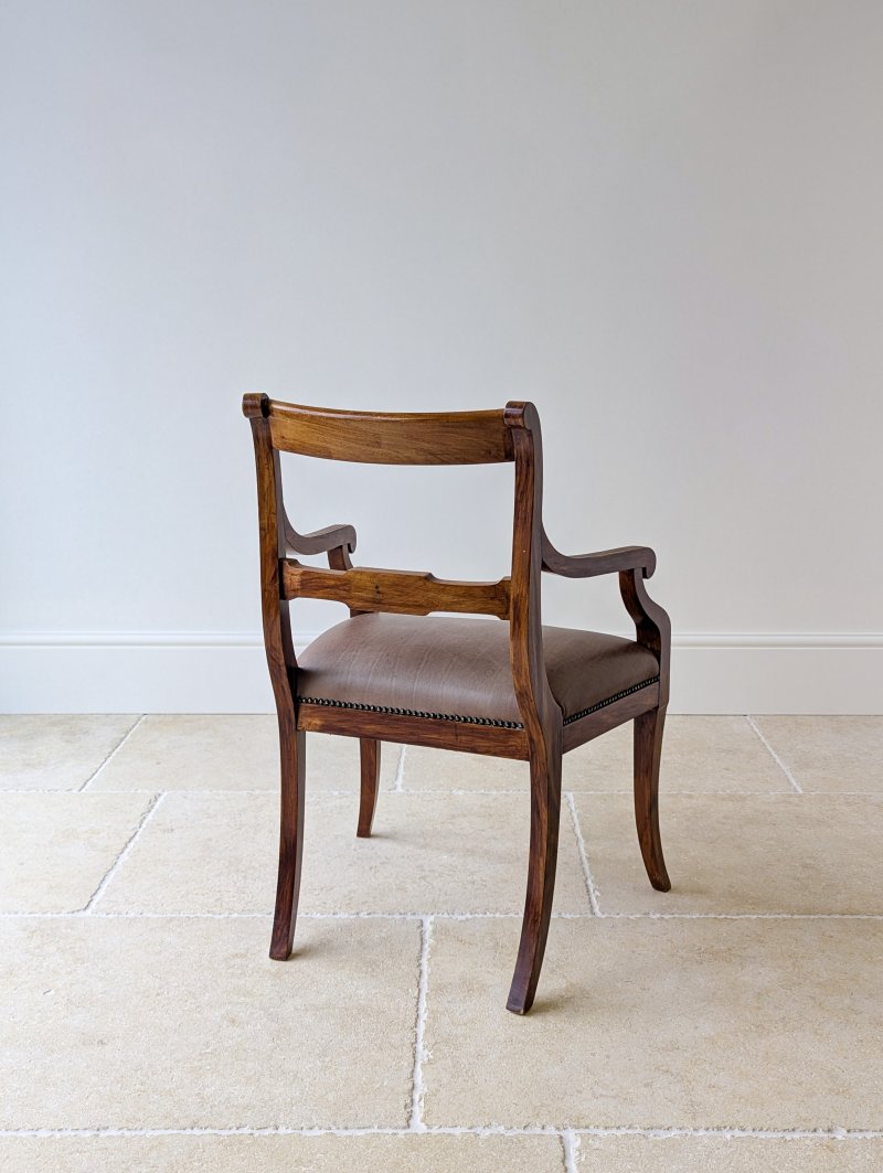 Antique Edwardian Rosewood and Brass Inlaid Desk Chair c.1910