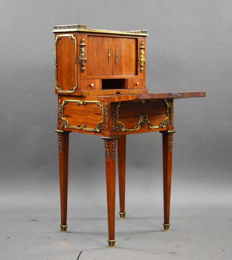 19th Century French Satinwood Bonheur Du Jour With Ormolu Mounts