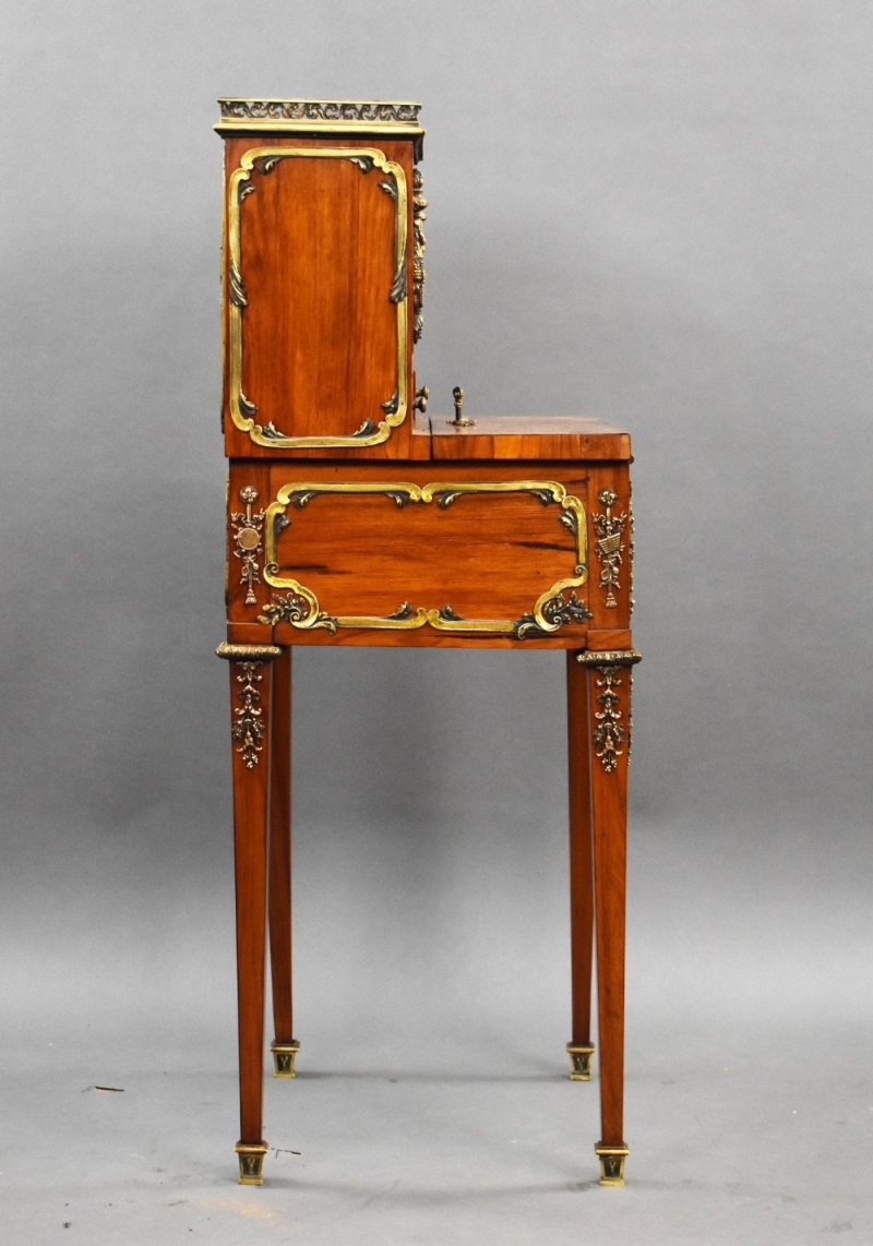 19th Century French Satinwood Bonheur Du Jour With Ormolu Mounts