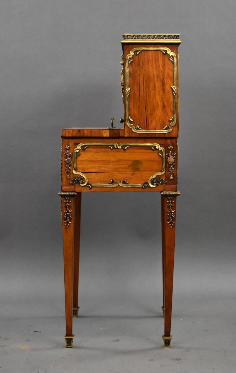 19th Century French Satinwood Bonheur Du Jour With Ormolu Mounts