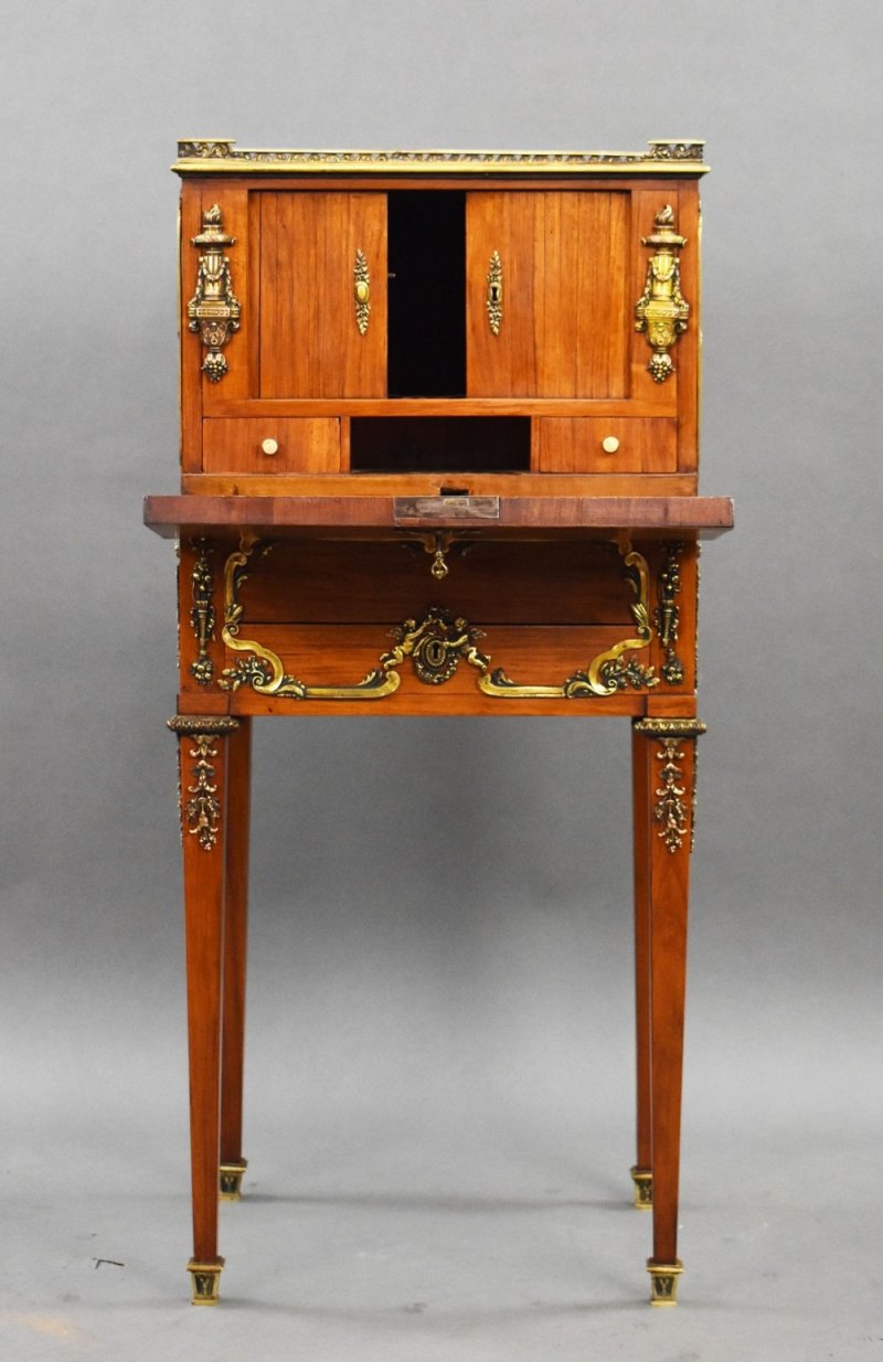 19th Century French Satinwood Bonheur Du Jour With Ormolu Mounts