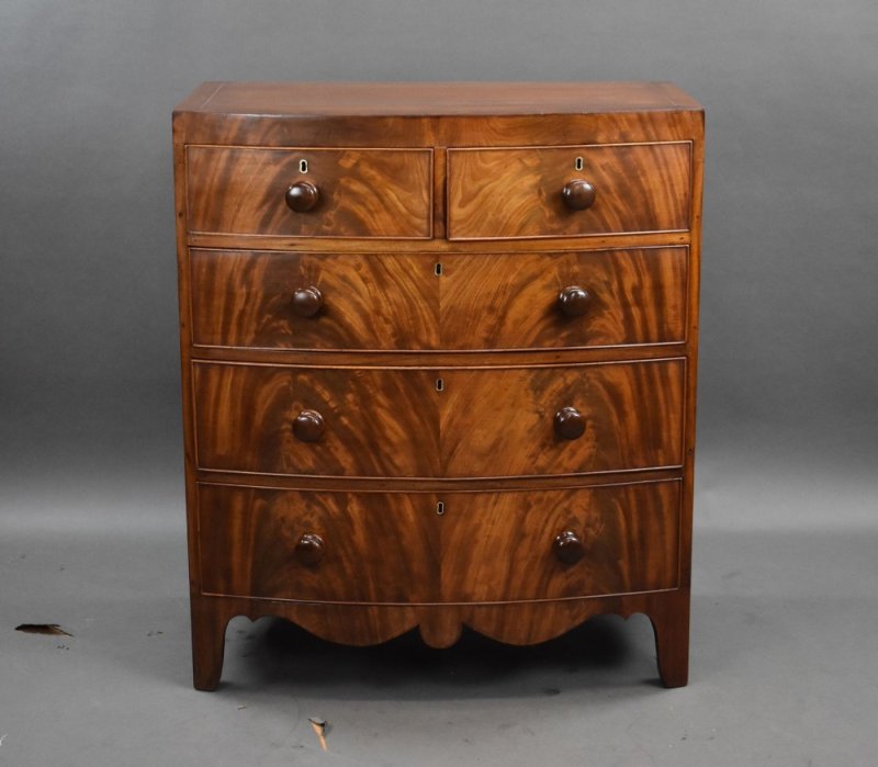 Victorian Mahogany Bowfront Chest Drawers