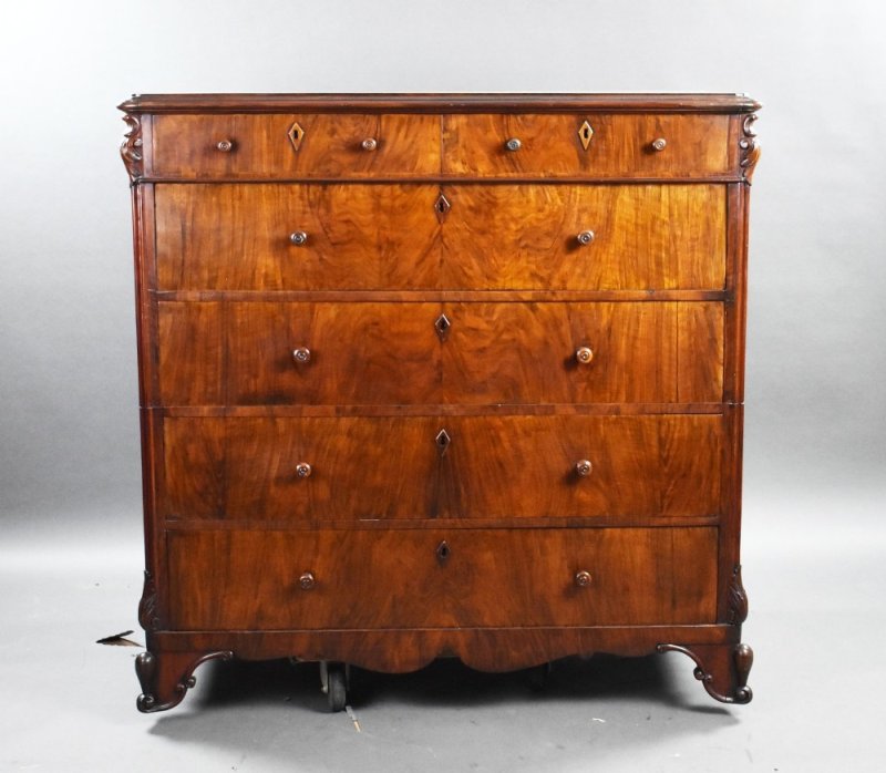 Large 19th Century Walnut Two Section Chest