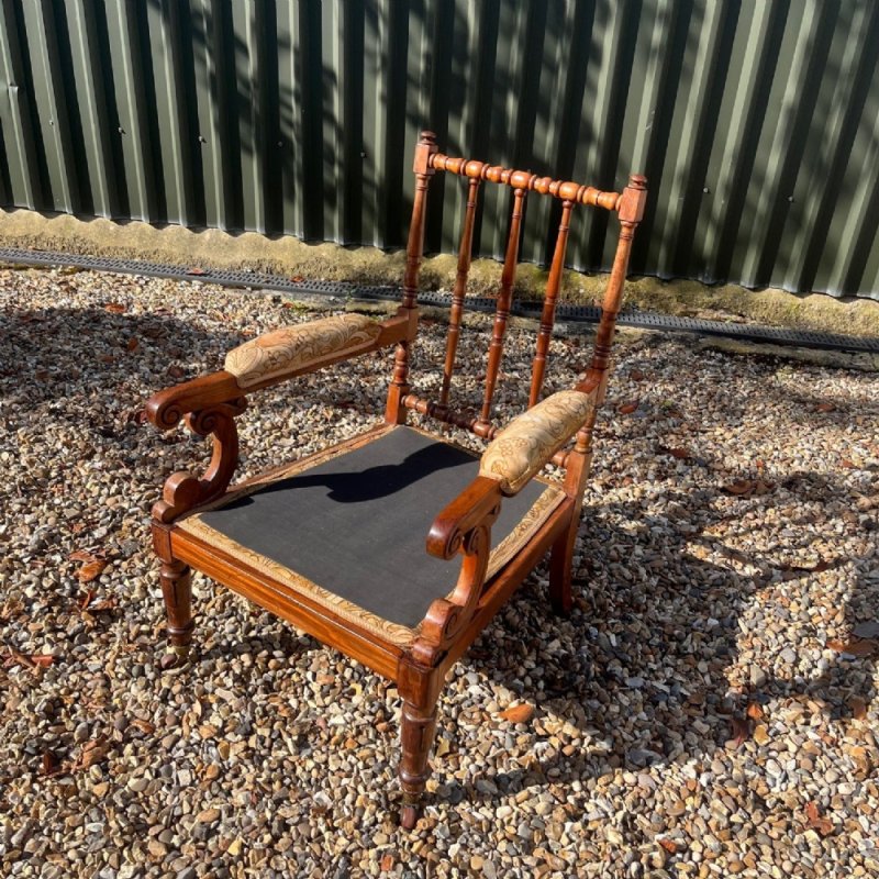 A William IV Period Mahogany Open Armchair.
