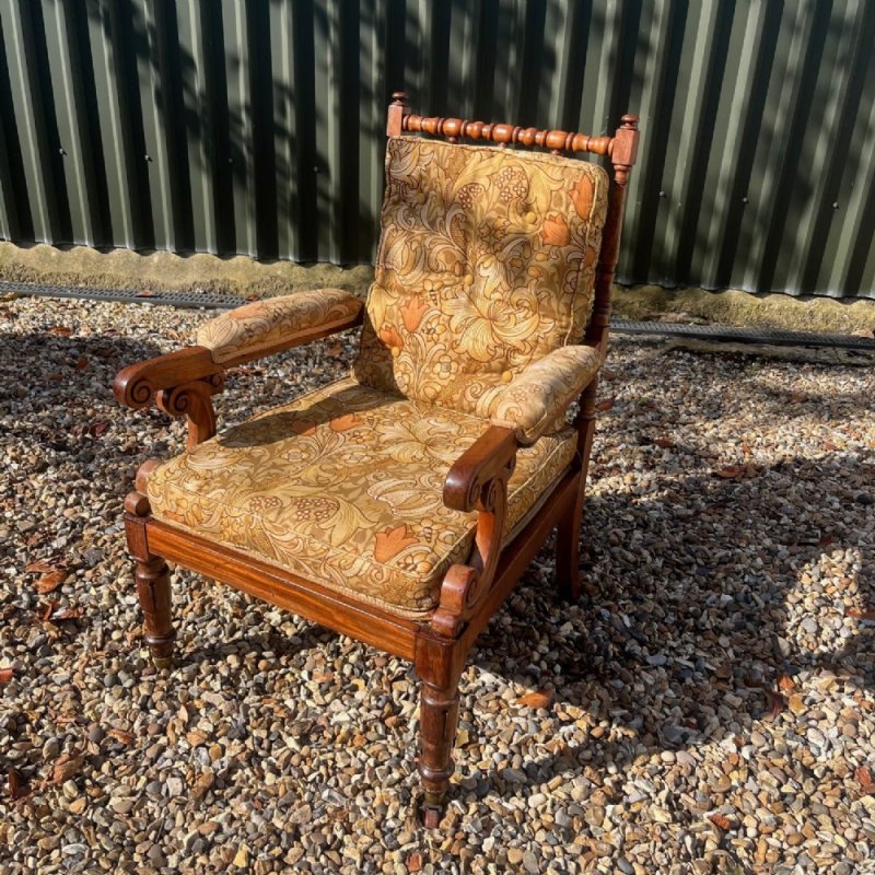 A William IV Period Mahogany Open Armchair.