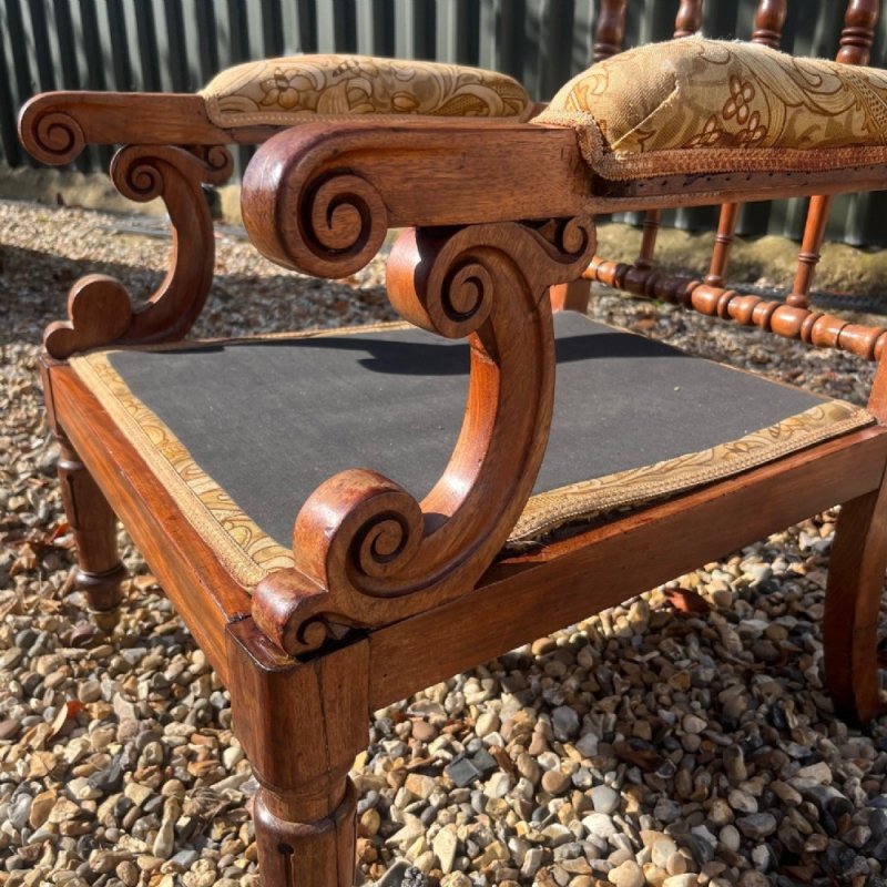 A William IV Period Mahogany Open Armchair.