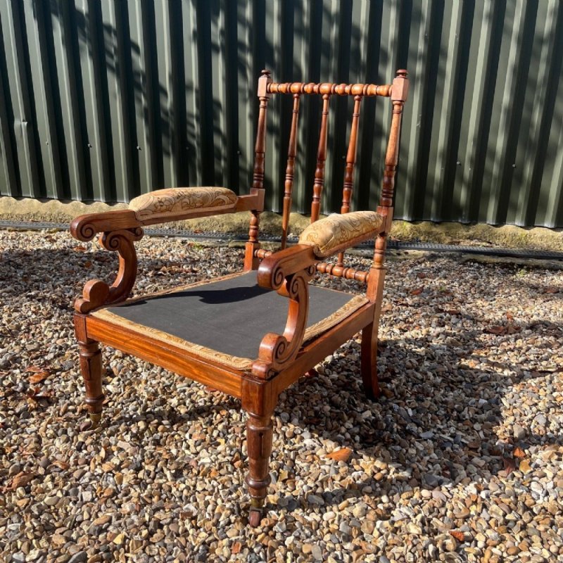 A William IV Period Mahogany Open Armchair.