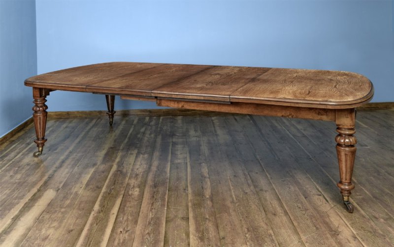 Mid Victorian Burr Oak 12 Seater Dining Table