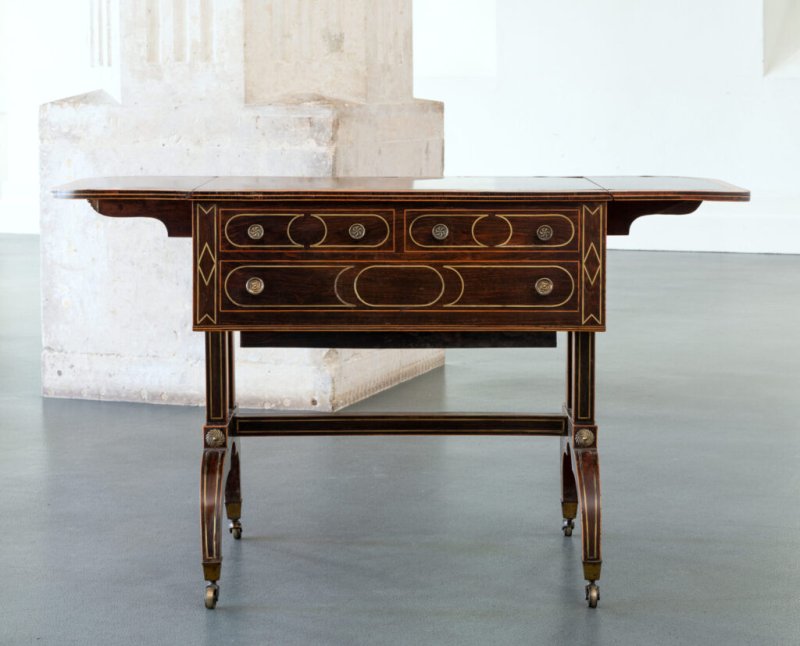 Late 18th Century Period Rosewood & Brass Inlaid Sofa Table