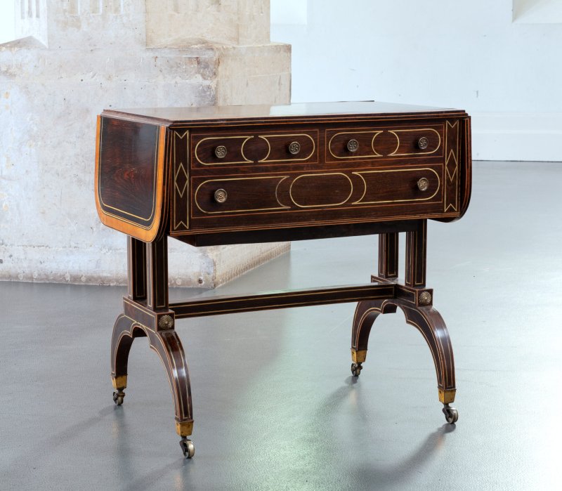 Late 18th Century Period Rosewood & Brass Inlaid Sofa Table