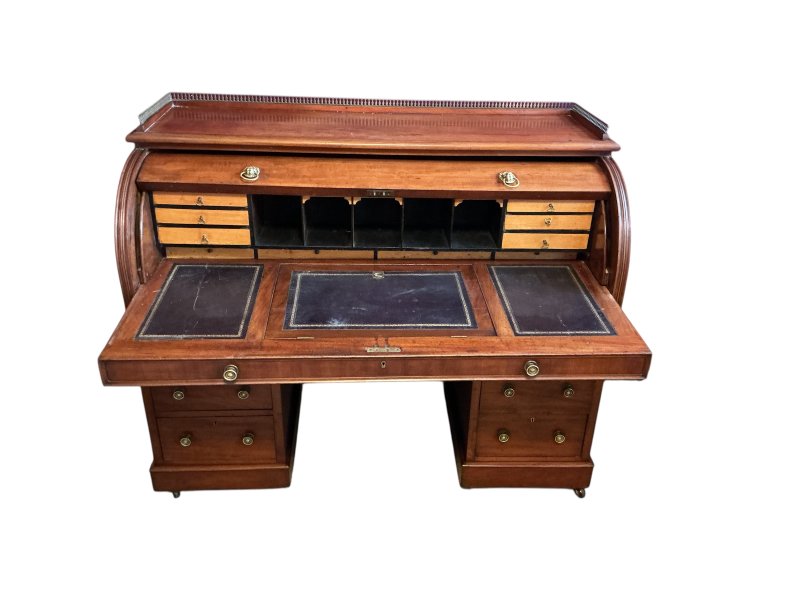 Victorian Mahogany Cylinder Desk