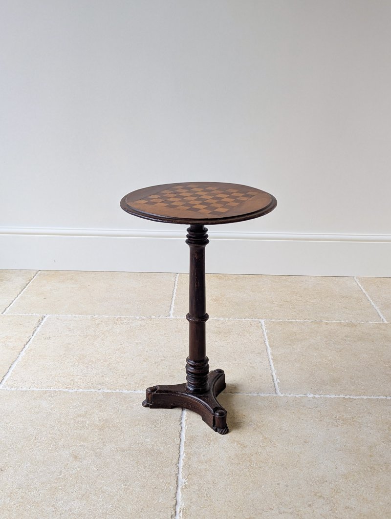 Antique Victorian Mahogany Games Table with Inlaid Chess Board c.1890