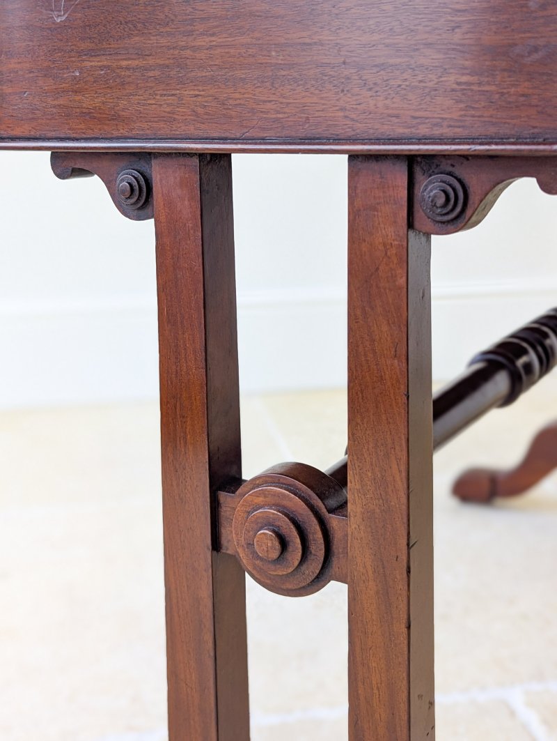 Antique Early Victorian Irish Mahogany Library Table by J. Kerr & Co c. 1850