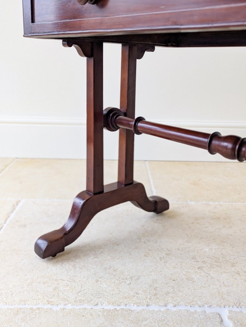 Antique Early Victorian Irish Mahogany Library Table by J. Kerr & Co c. 1850