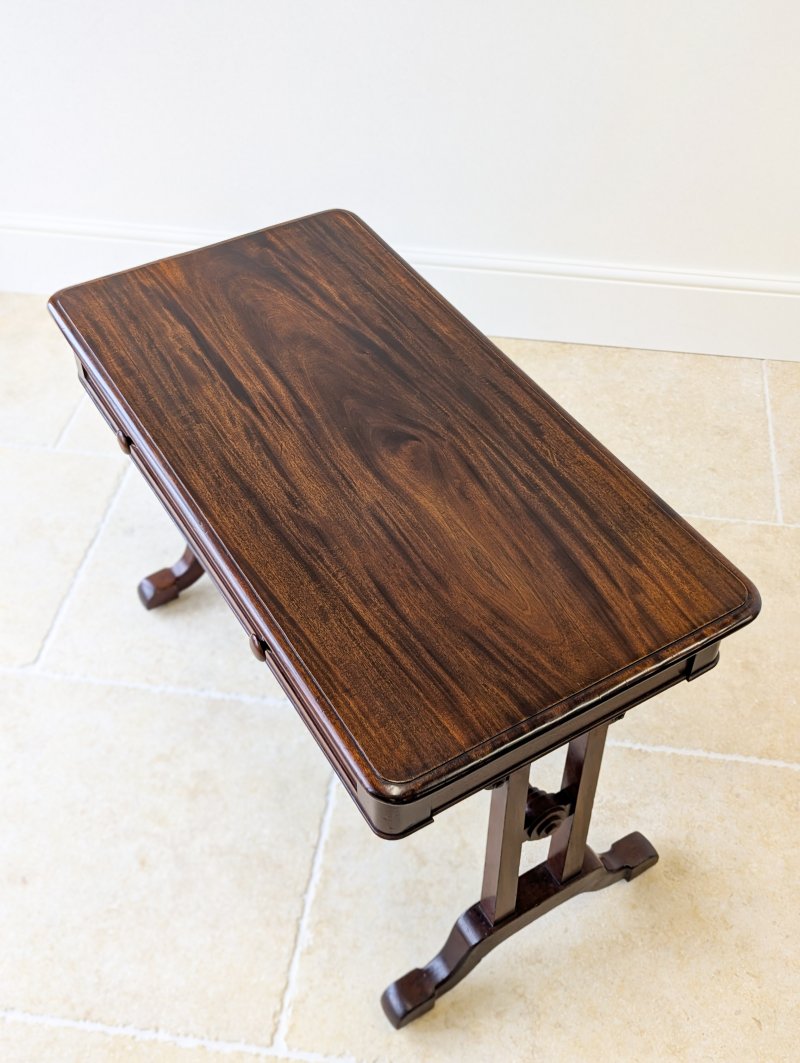Antique Early Victorian Irish Mahogany Library Table by J. Kerr & Co c. 1850
