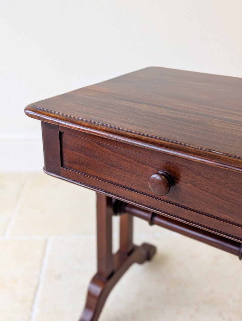Antique Early Victorian Irish Mahogany Library Table by J. Kerr & Co c. 1850