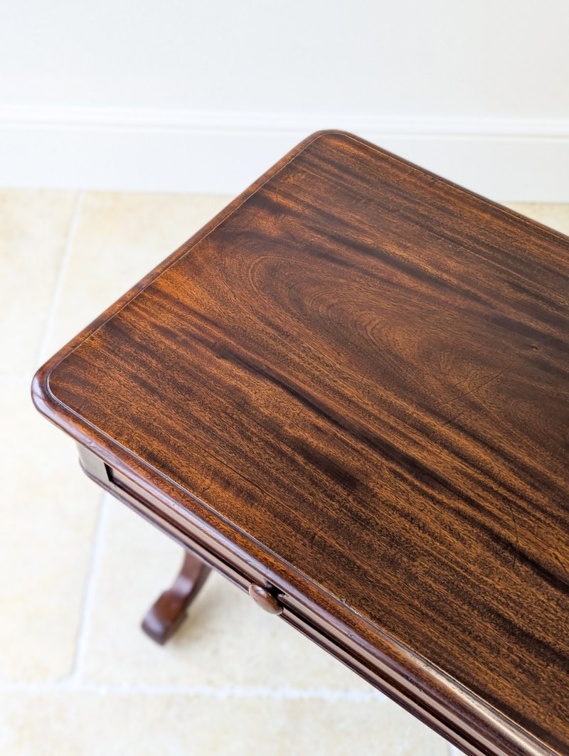 Antique Early Victorian Irish Mahogany Library Table by J. Kerr & Co c. 1850