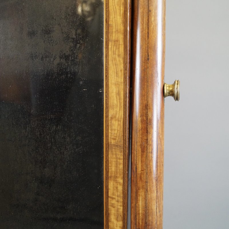 A Fine Sheraton Satinwood Cheval Mirror