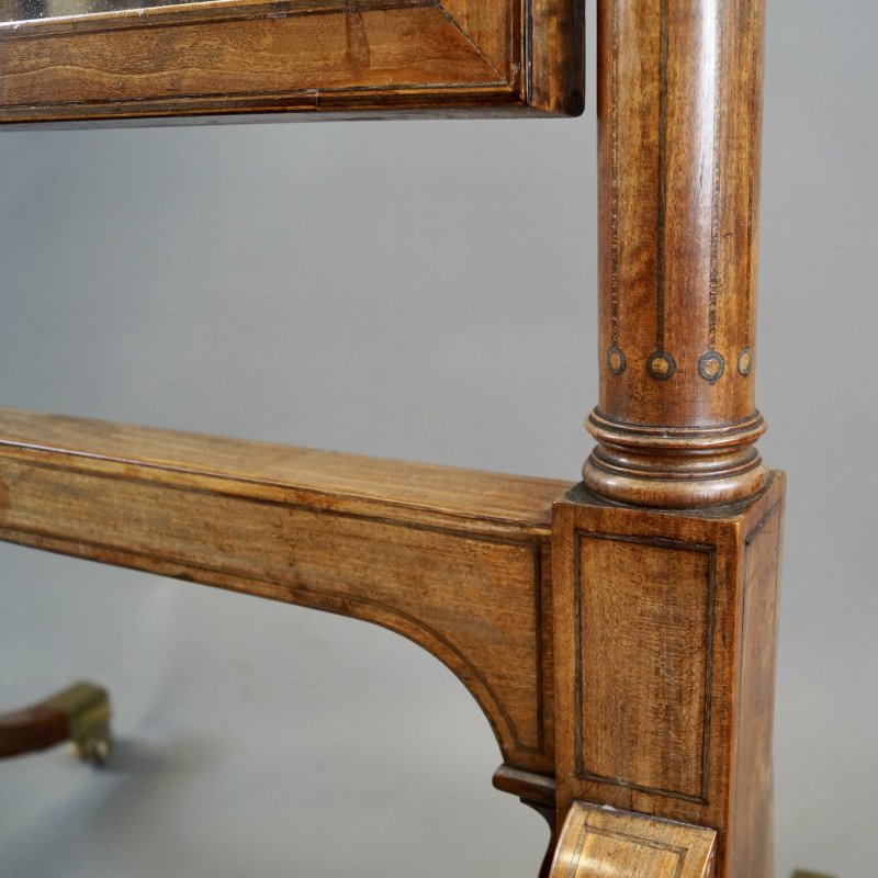 A Fine Sheraton Satinwood Cheval Mirror