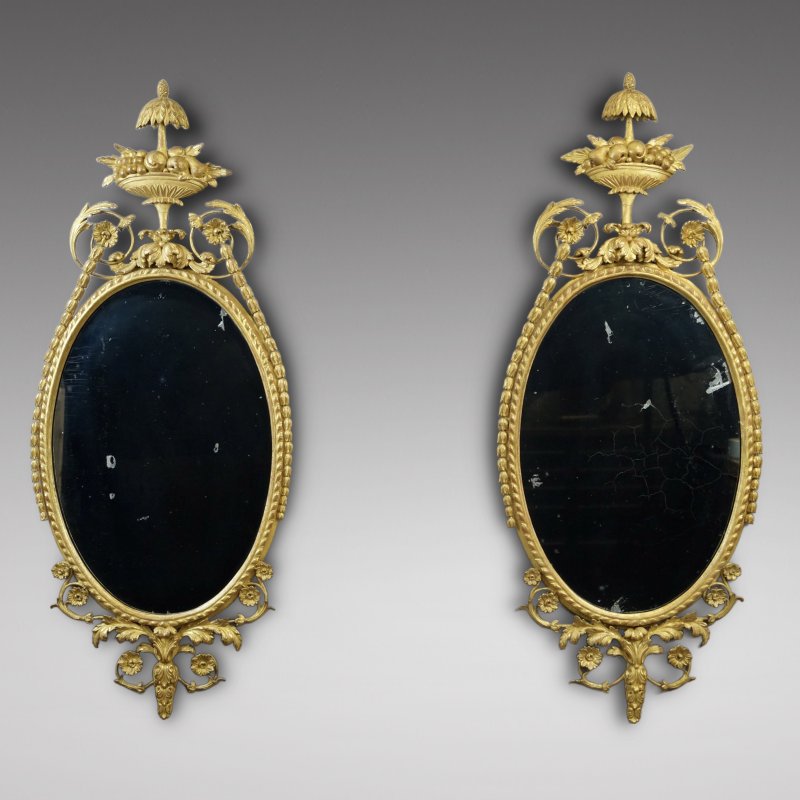 A superb pair of 18thC gilt frame mirrors