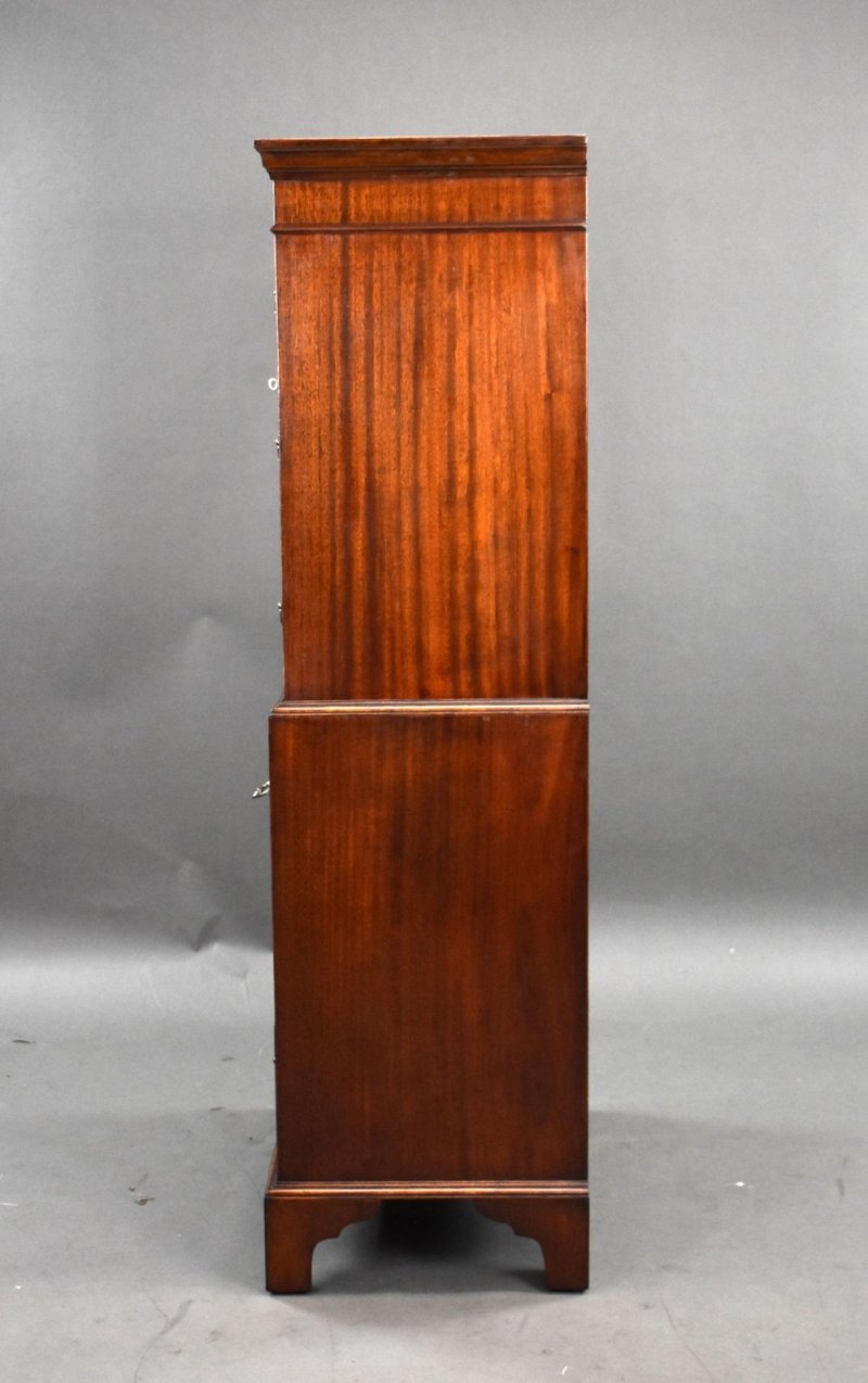 Antique Flame Mahogany Chest On Chest