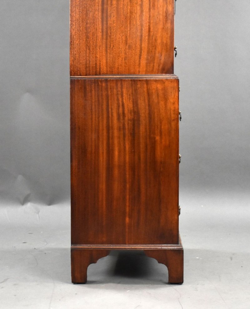 Antique Flame Mahogany Chest On Chest