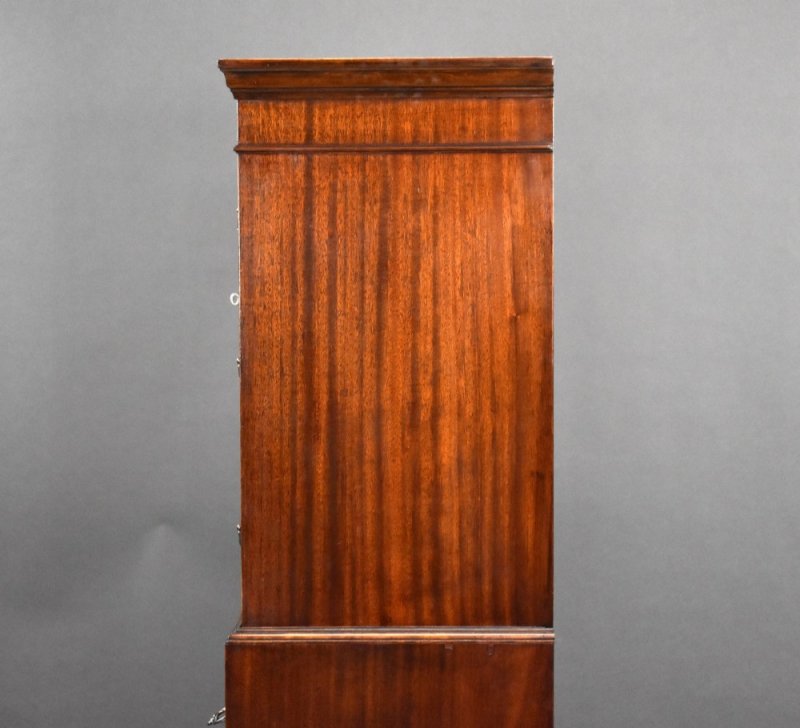 Antique Flame Mahogany Chest On Chest