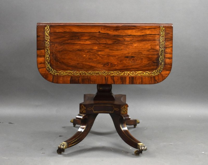 Regency Rosewood Brass Inlaid Sofa Table