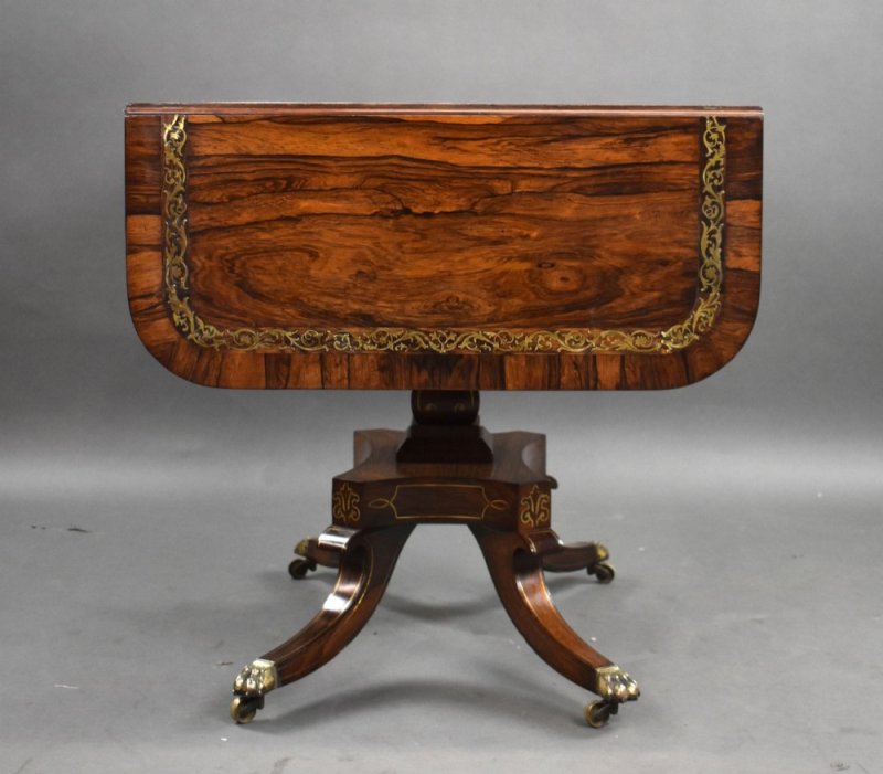 Regency Rosewood Brass Inlaid Sofa Table