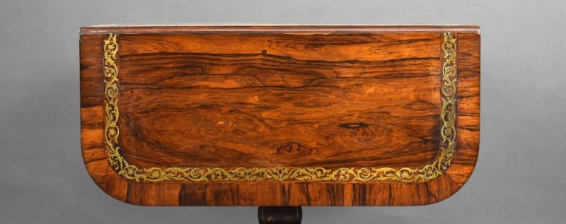 Regency Rosewood Brass Inlaid Sofa Table