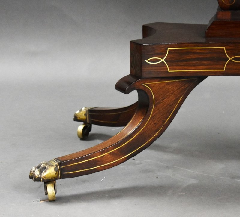 Regency Rosewood Brass Inlaid Sofa Table