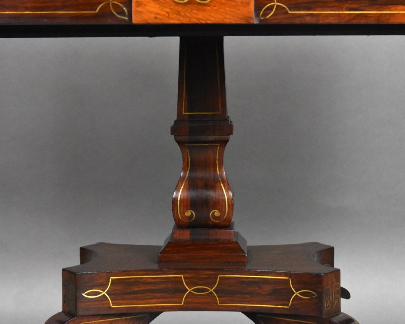 Regency Rosewood Brass Inlaid Sofa Table
