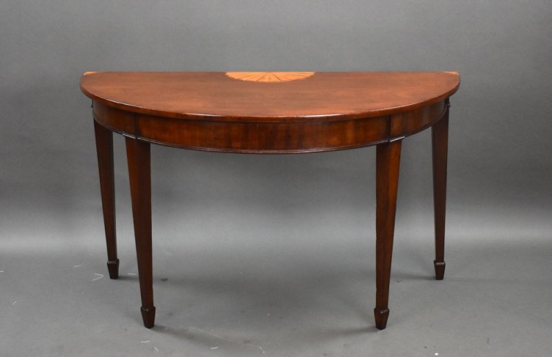 Pair Georgian Mahogany Inlaid Consol Tables