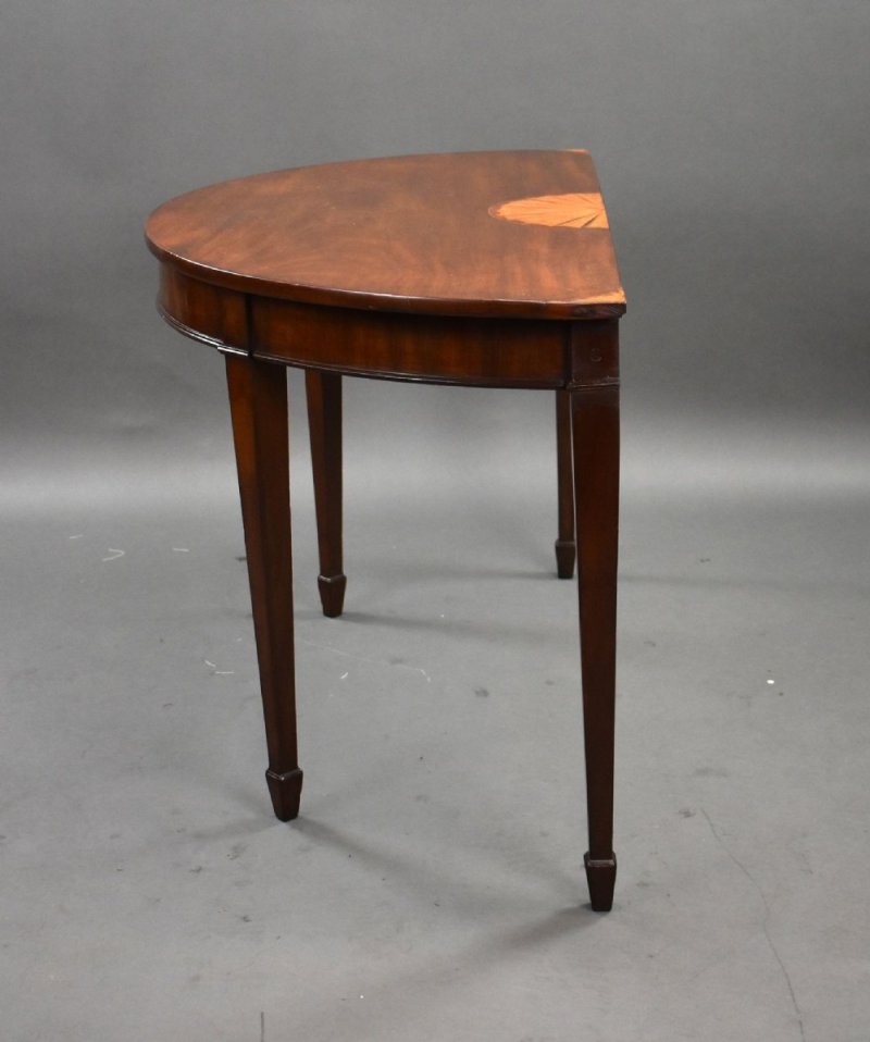 Pair Georgian Mahogany Inlaid Consol Tables