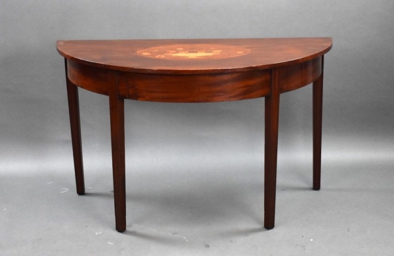 Pair Of George III Mahogany Inlaid Console Tables