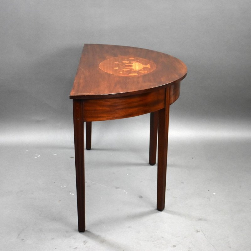 Pair Of George III Mahogany Inlaid Console Tables