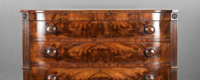 Victorian Flame Mahogany Chest Of Drawers