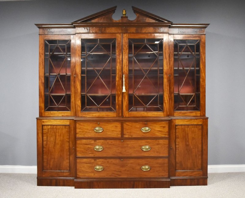 George III Mahogany Breakfront Bookcase