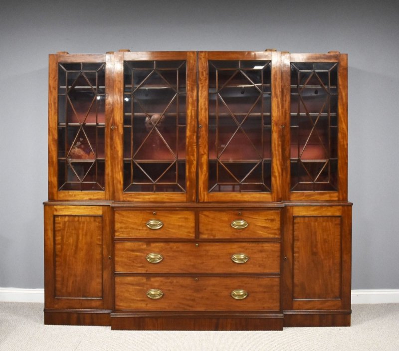 George III Mahogany Breakfront Bookcase