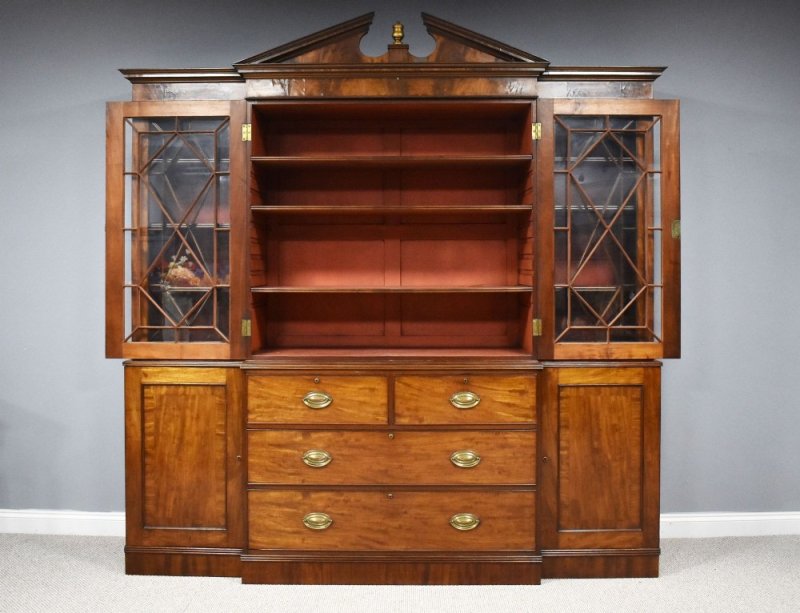 George III Mahogany Breakfront Bookcase