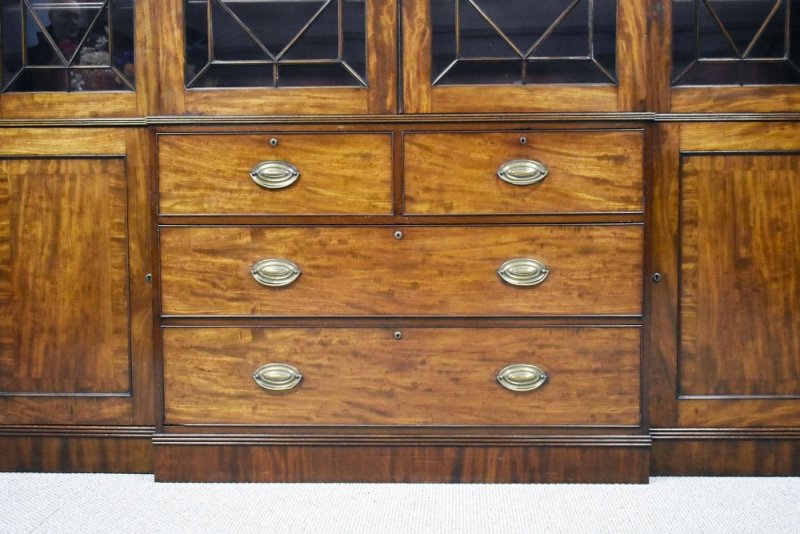 George III Mahogany Breakfront Bookcase