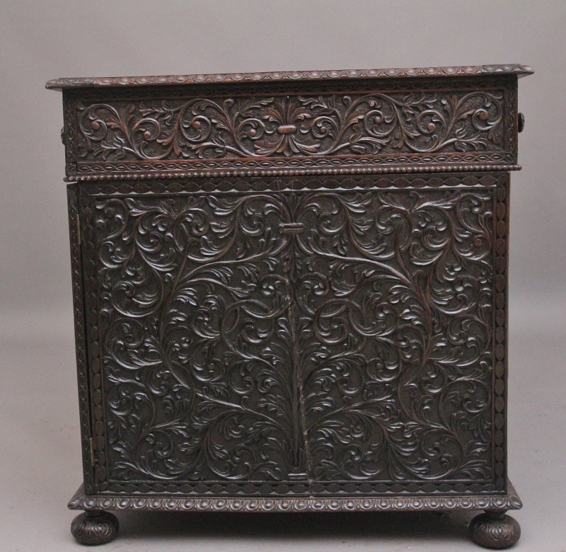 Early 19th Century Anglo-Indian carved partners desk