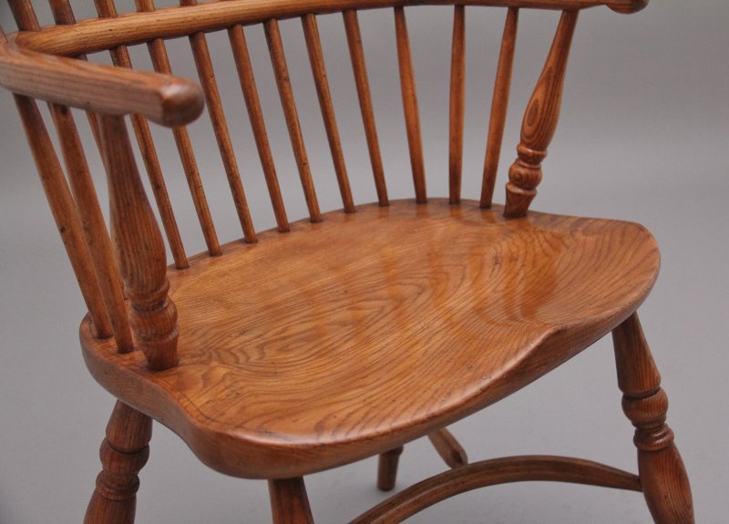 A set of six stick back Windsor armchairs