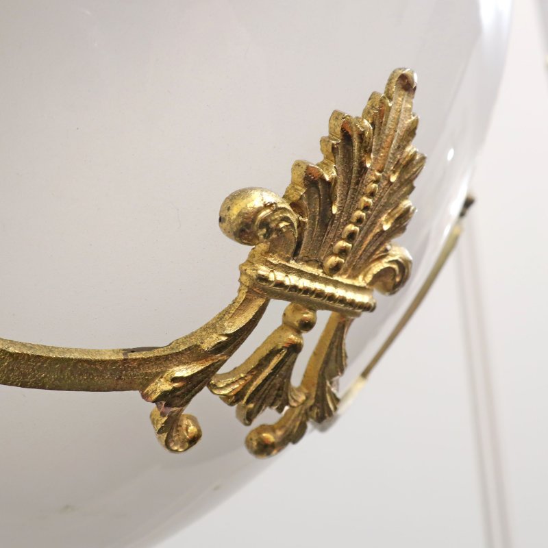 Victorian Gilt Bronze & Opaline Glass Pendant Lantern by Perry & Co