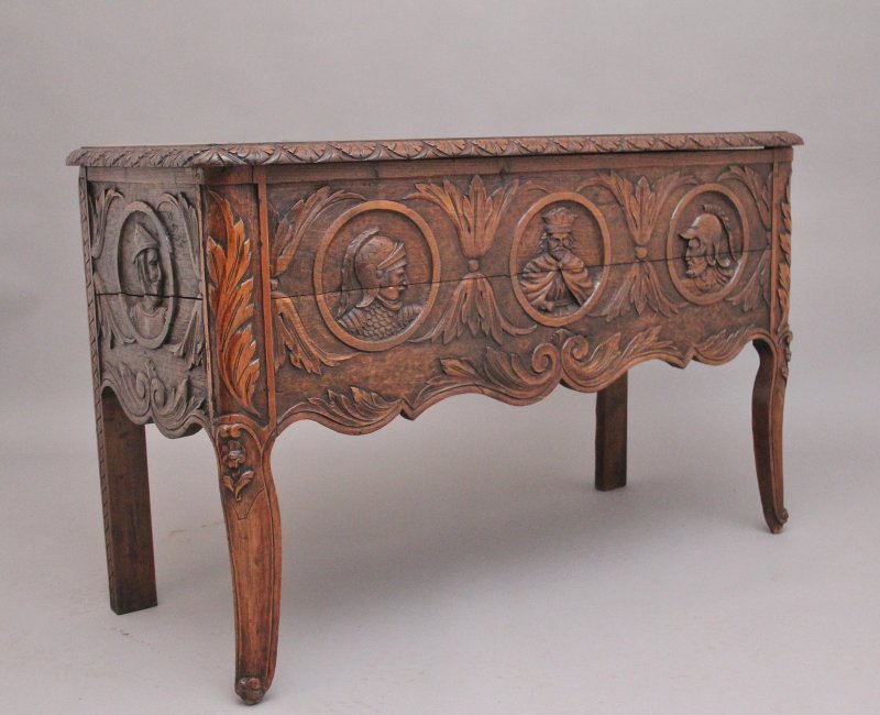 Early 19th Century French carved oak coffer
