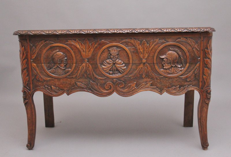 Early 19th Century French carved oak coffer